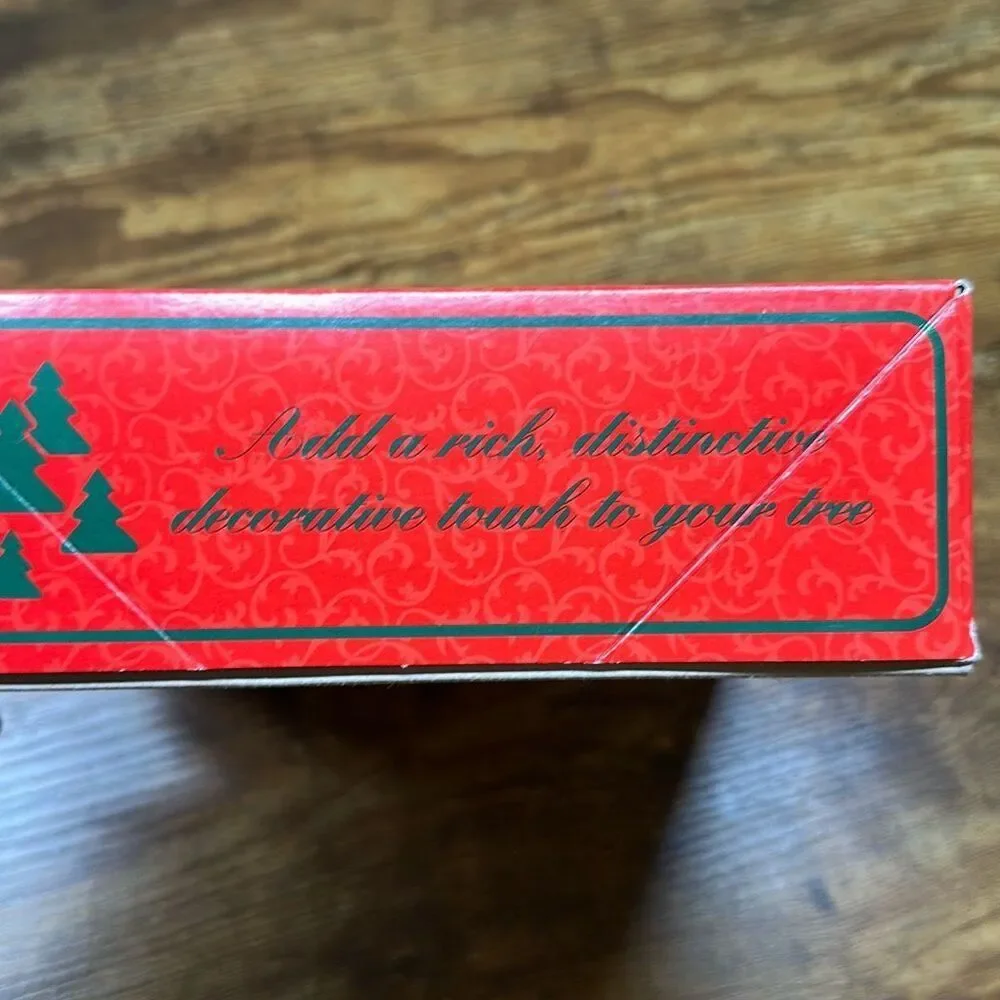 Vintage Sears “Celebrate the Season” Blue Star Glass Ornaments Gold Crown Accent